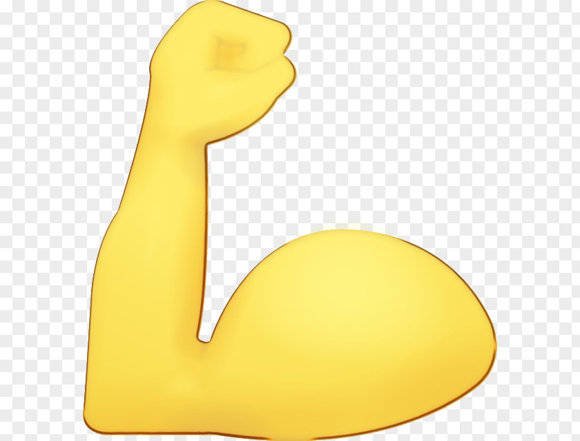 Yellow Exercise Muscle Arm Emoji PNG