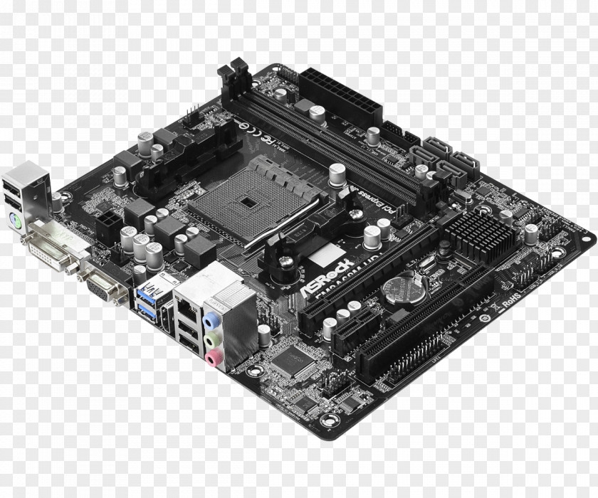 ASRock Motherboard Amd Fm2A68M-Dg3 + A68 Micro ATX Socket Fm2 100 Gr ASROCK FM2A68M-HD+ MicroATX FM2+ PNG