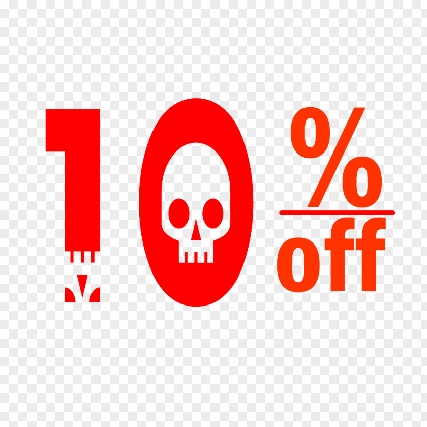 Halloween 10% Discount Tag. PNG