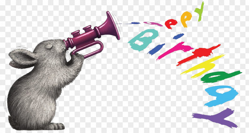 Hand-painted Mouse Trumpet Drawing Animation PNG