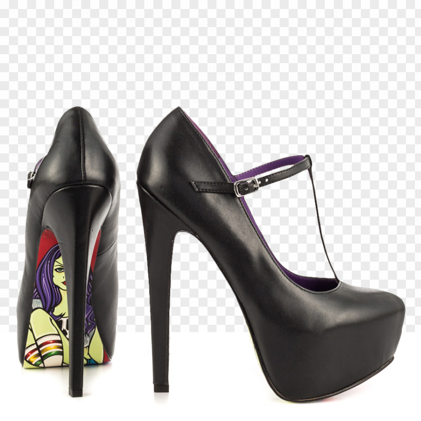 Mary Jane High-heeled Shoe Punk Rock Court Stiletto Heel PNG