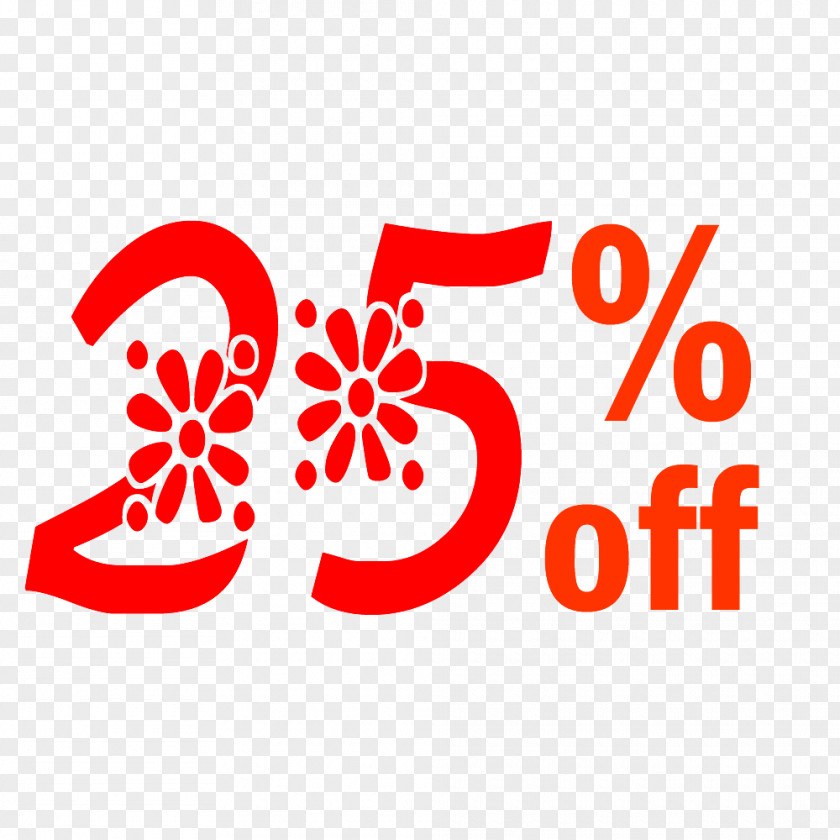 Spring 25% Off Discount Tag. PNG