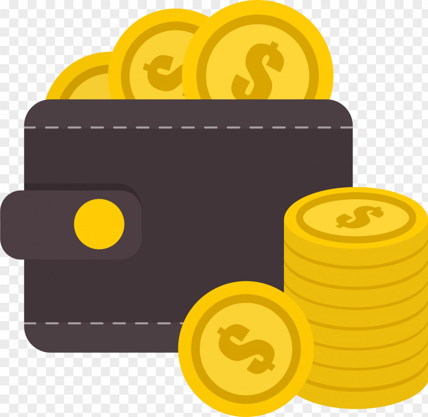 Cryptocurrency Wallet Clip Art Gold PNG