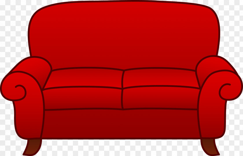 Red Armchair Couch Furniture Living Room Clip Art PNG