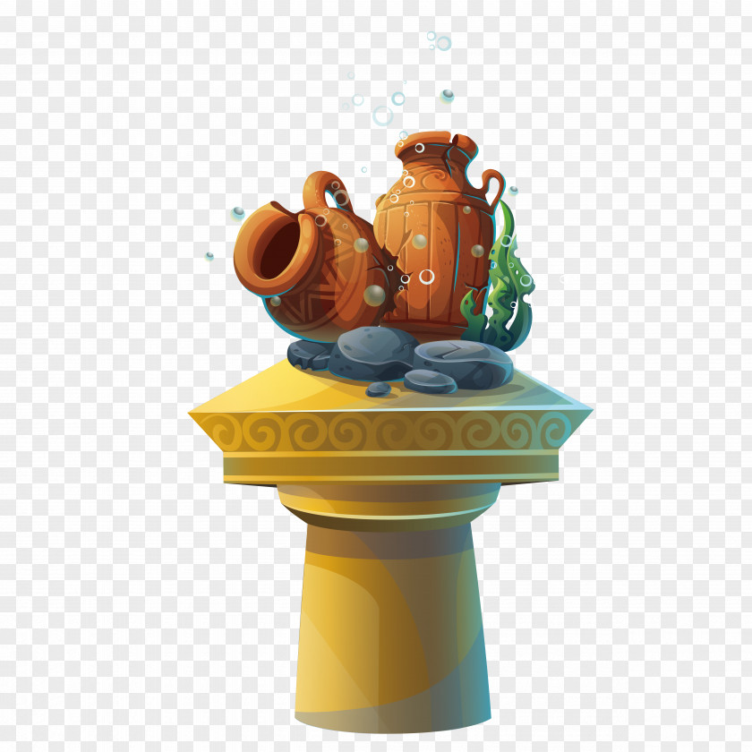 Watercolor Island Tour Jar Container PNG