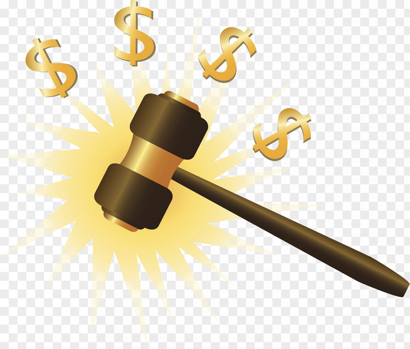 Cartoon,US Dollars,Auction Hammer Auction Gavel Taobao PNG