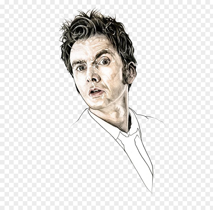 Hand-painted Head Boy David Tennant Fifth Doctor Who Tenth PNG