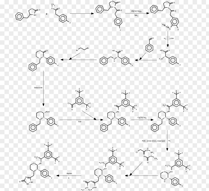 Thirty Two Minutes Of Synthesis Aprepitant Chemical CYP3A4 Organic Chemistry Sintesis PNG