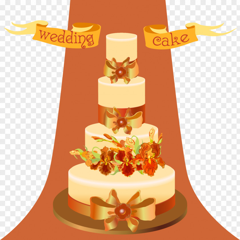 Vector Wedding Cake Illustration PNG