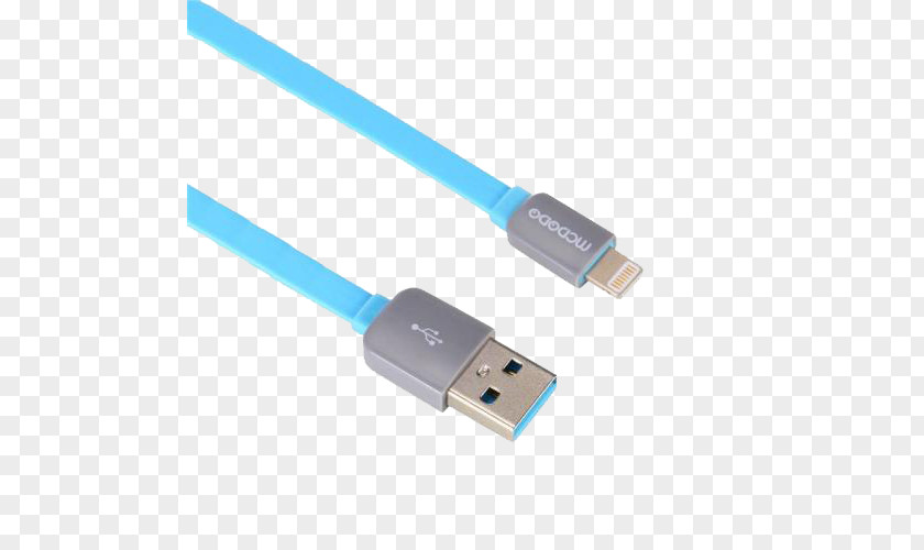 Bright Blue Apple Charging Wire Battery Charger Electrical Cable PNG
