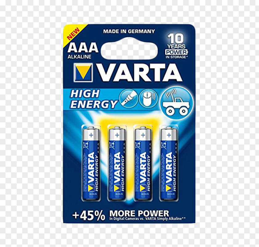 Energy AAA Battery Alkaline VARTA Electric PNG