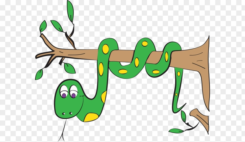 The Snake On Cartoon Tree Brown Clip Art PNG