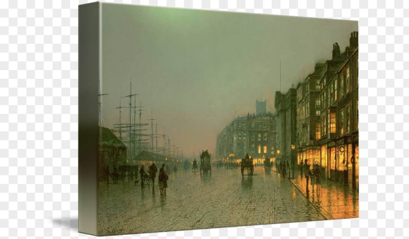 Painting Liverpool From Wapping A Moonlit Lane Canvas PNG
