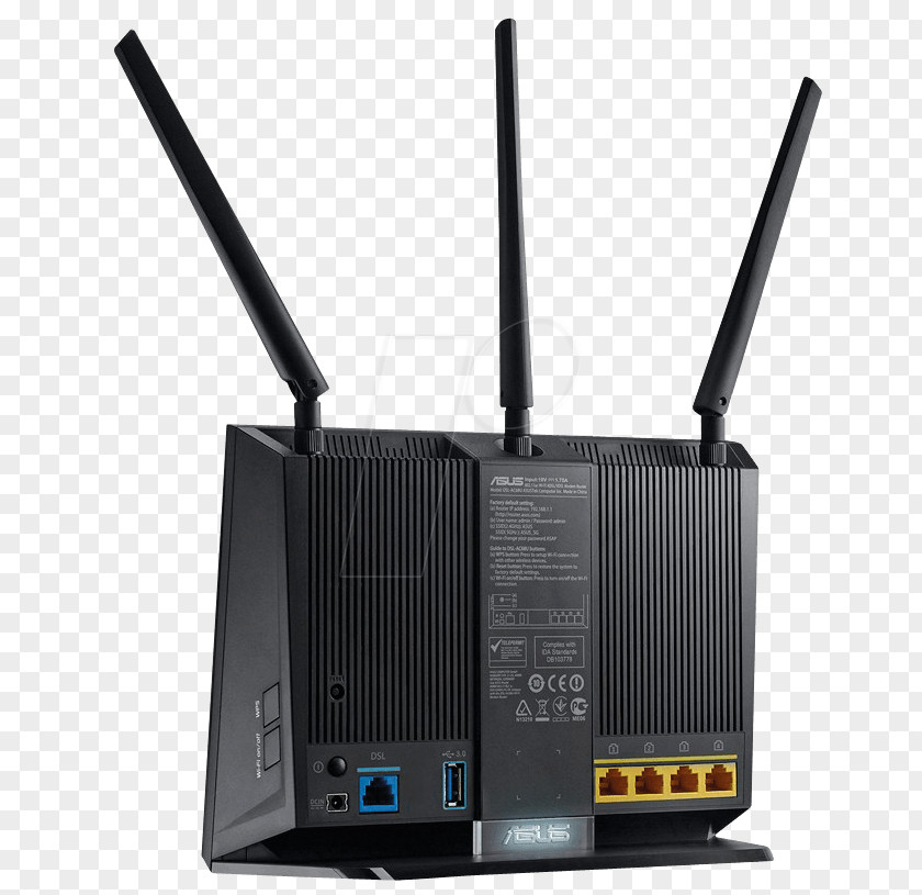 Dsl DSL Modem ASUS DSL-AC68U Router Digital Subscriber Line RT-AC68U PNG