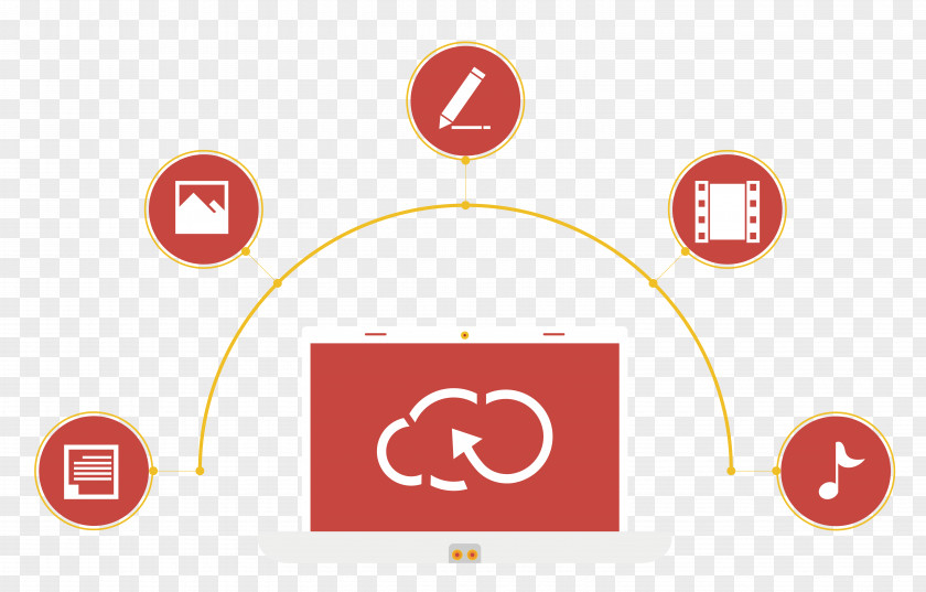 Red Computer Cloud Technology Flattening Icon Computing Storage PNG