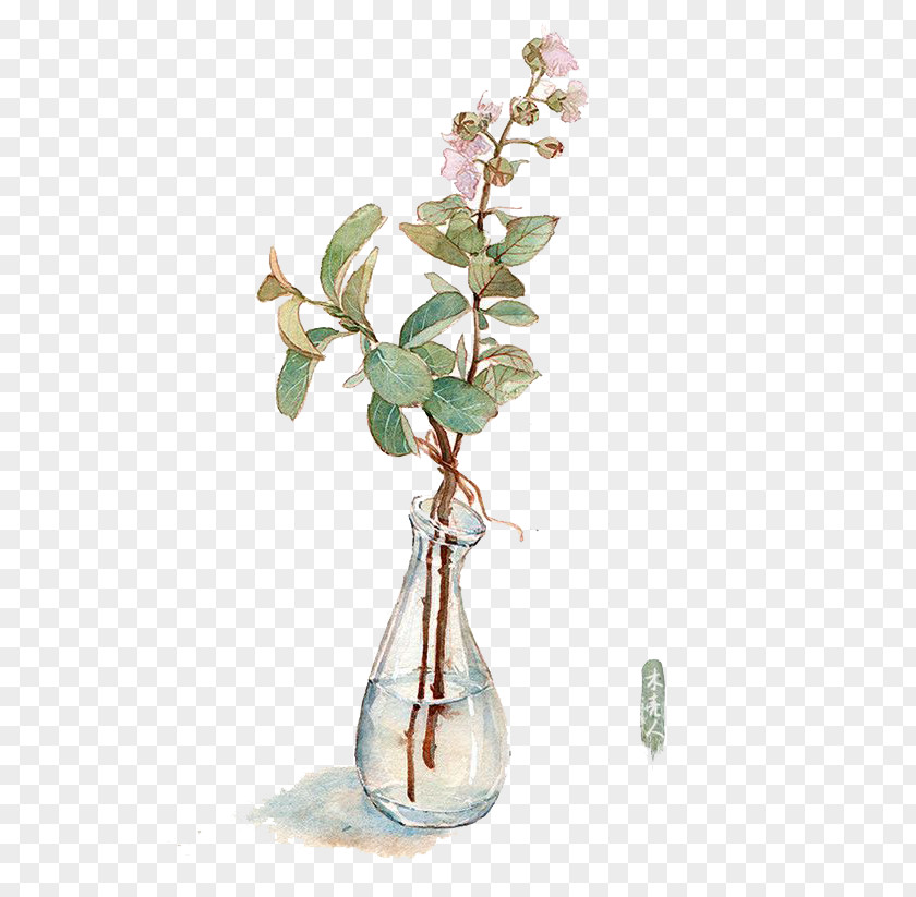 Watercolor Flowers Painting Vase Flower Illustration PNG