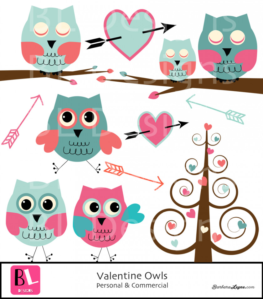 Barbara Cliparts Owl Valentine's Day Heart Clip Art PNG