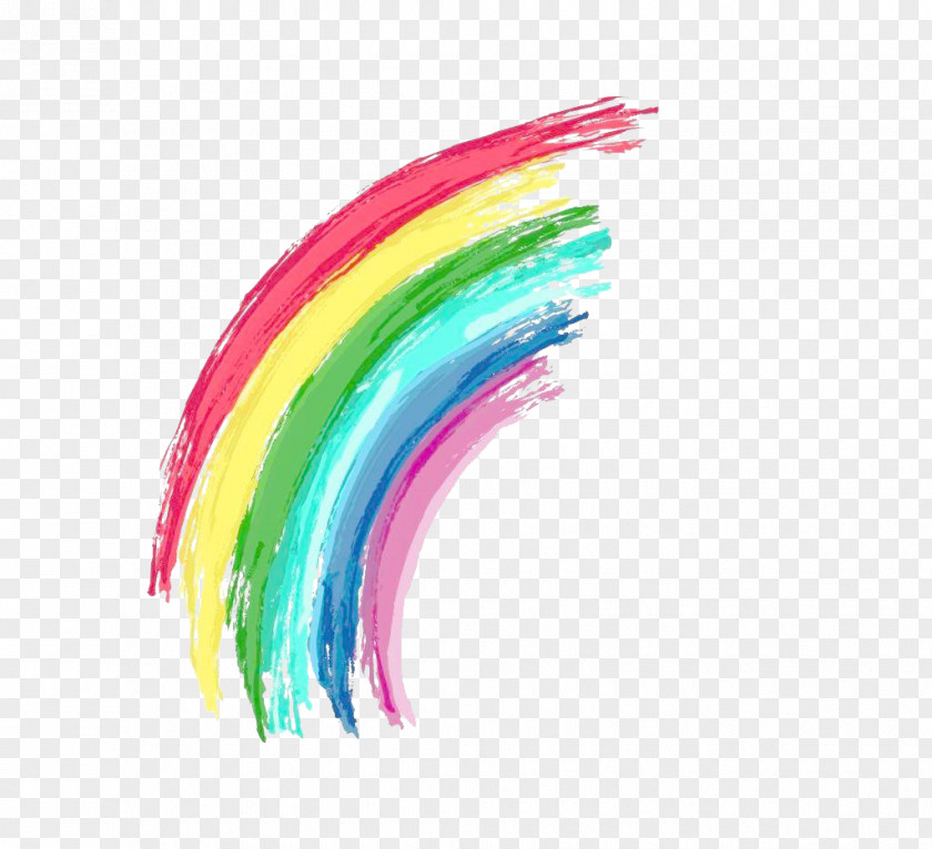 Cartoon Rainbow Ink PNG