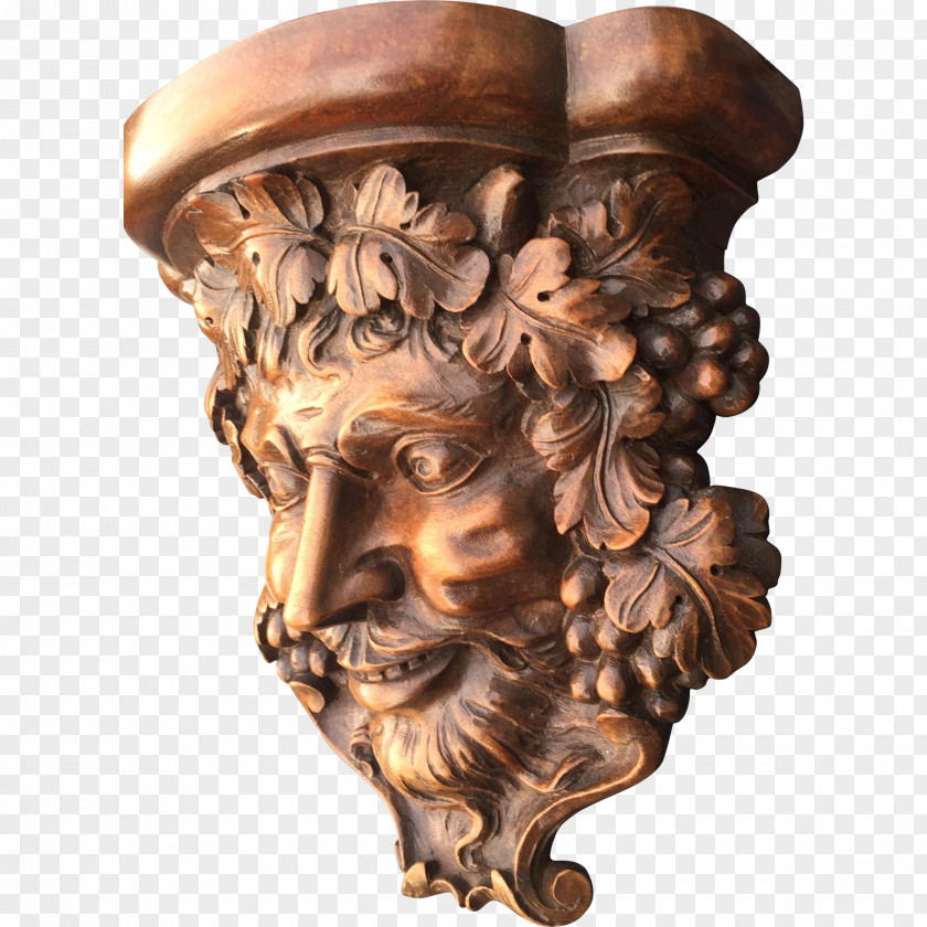 Devil Satyr Greek Mythology Dionysus Wood Carving PNG