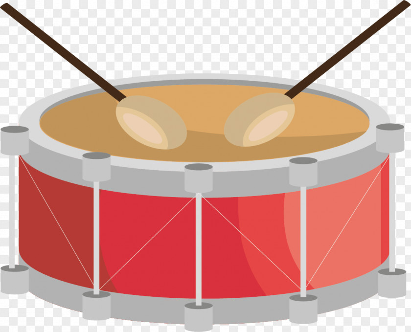 Hand-painted Red Drum Snare Drums PNG