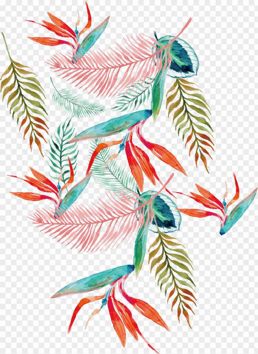 Watercolor Summer Pattern Illustration PNG