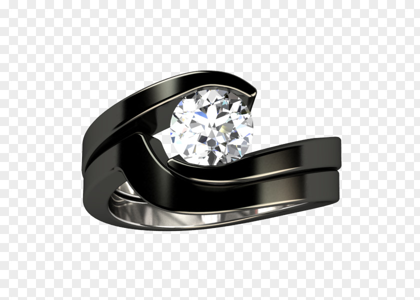 Diamond Engagement Ring Wedding Titanium PNG