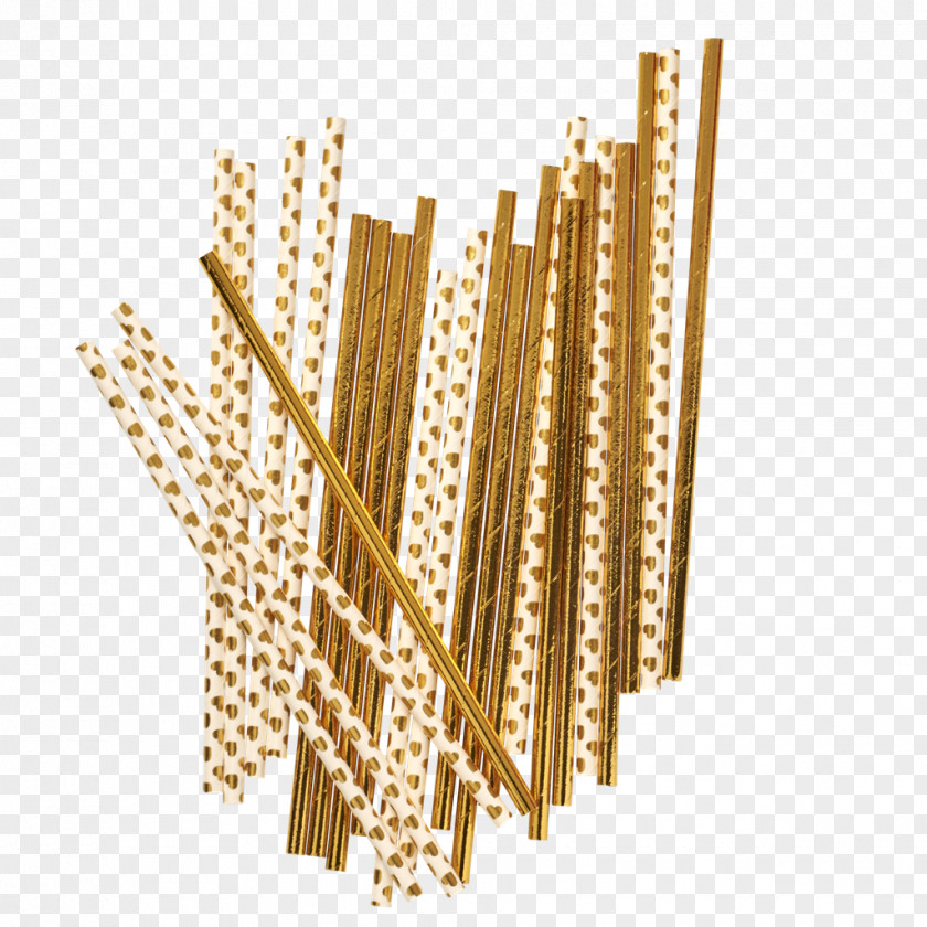 Gold Paper Drinking Straw Cocktail PNG