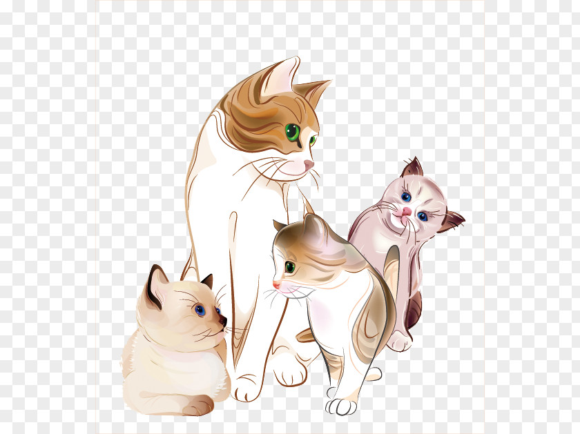 Vector Group Of Cats Baby Kitten Felidae Clip Art PNG