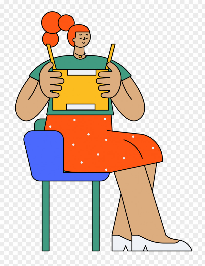 Chair Furniture Sitting Cartoon Line PNG