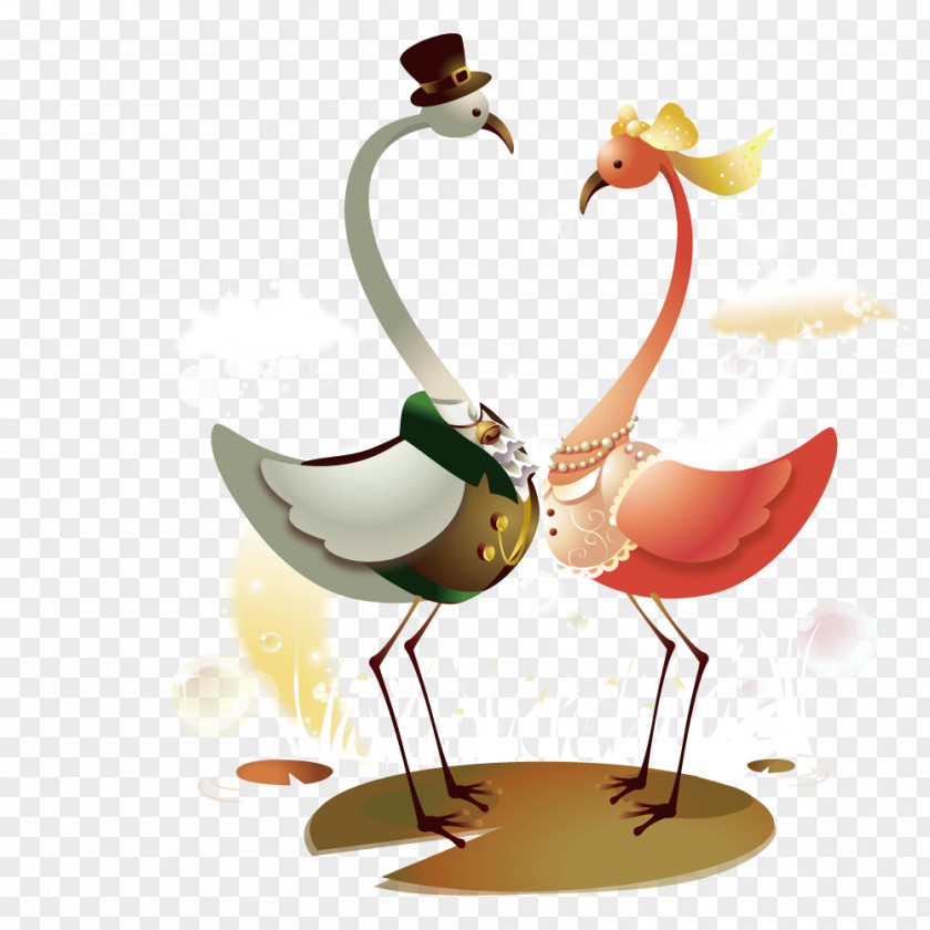 Swan Cartoon Hat Red-crowned Crane Love Clip Art PNG