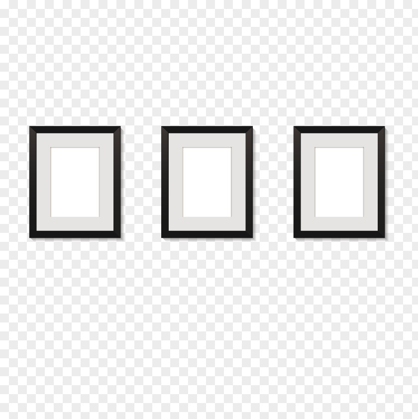 Vector Black Frame White Pattern PNG