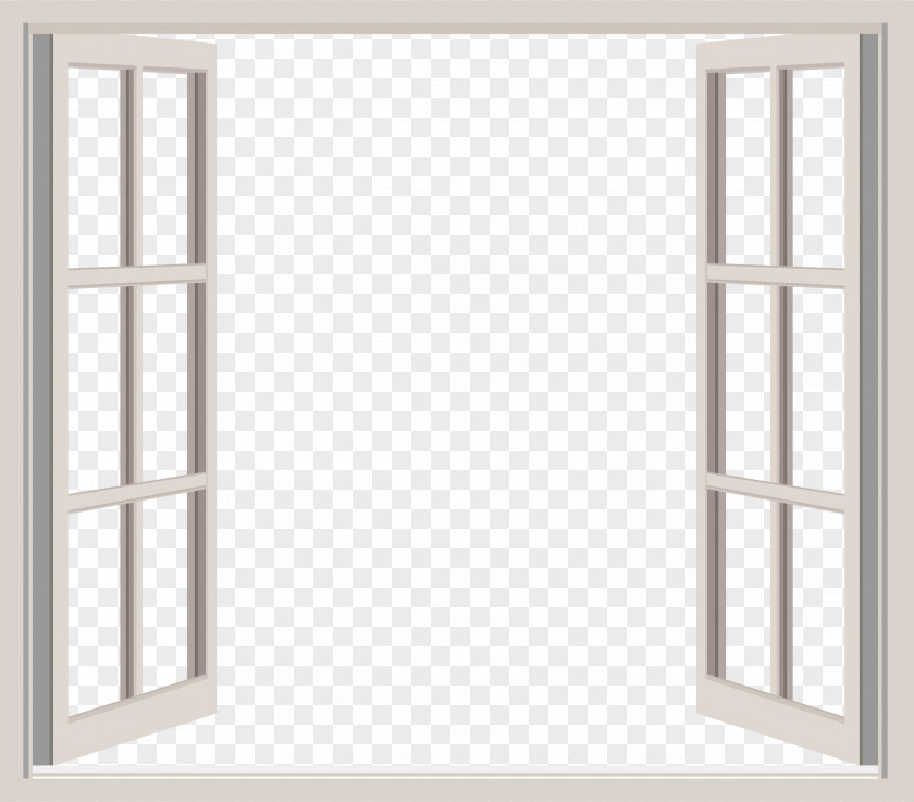 Classic Open Window PNG Window, gray framed window illustration clipart PNG
