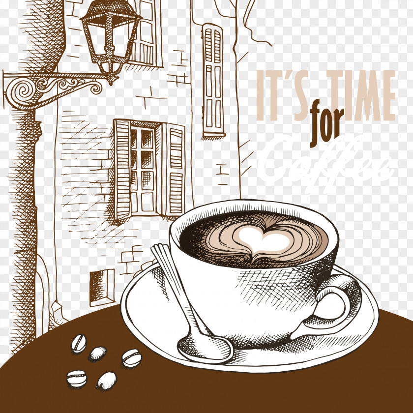 Coffee Cupcake Cafe Drawing PNG