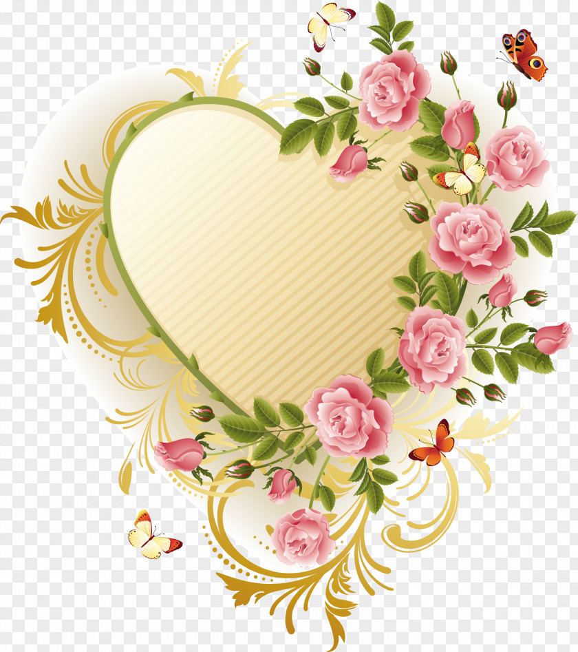 Collage Rose Heart Flower PNG