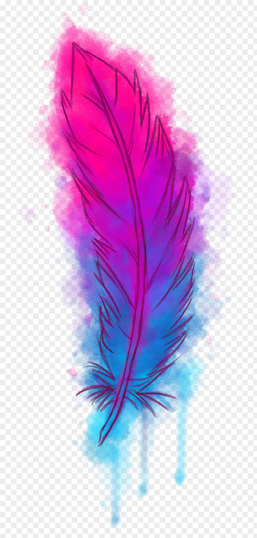 Watercolour Transparent Feather Drawing Sticker Watercolor Painting PNG