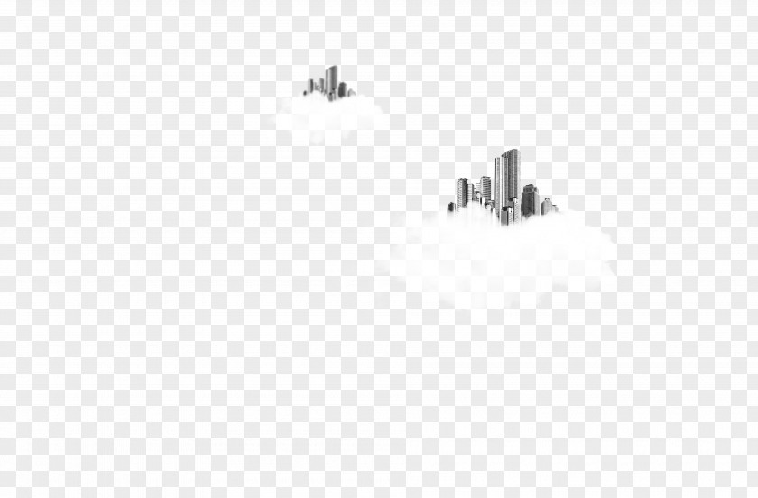 Cloud Cities White Black Pattern PNG