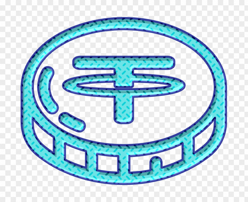 Electric Blue Symbol Coin Icon Cryptocurrency Tether PNG