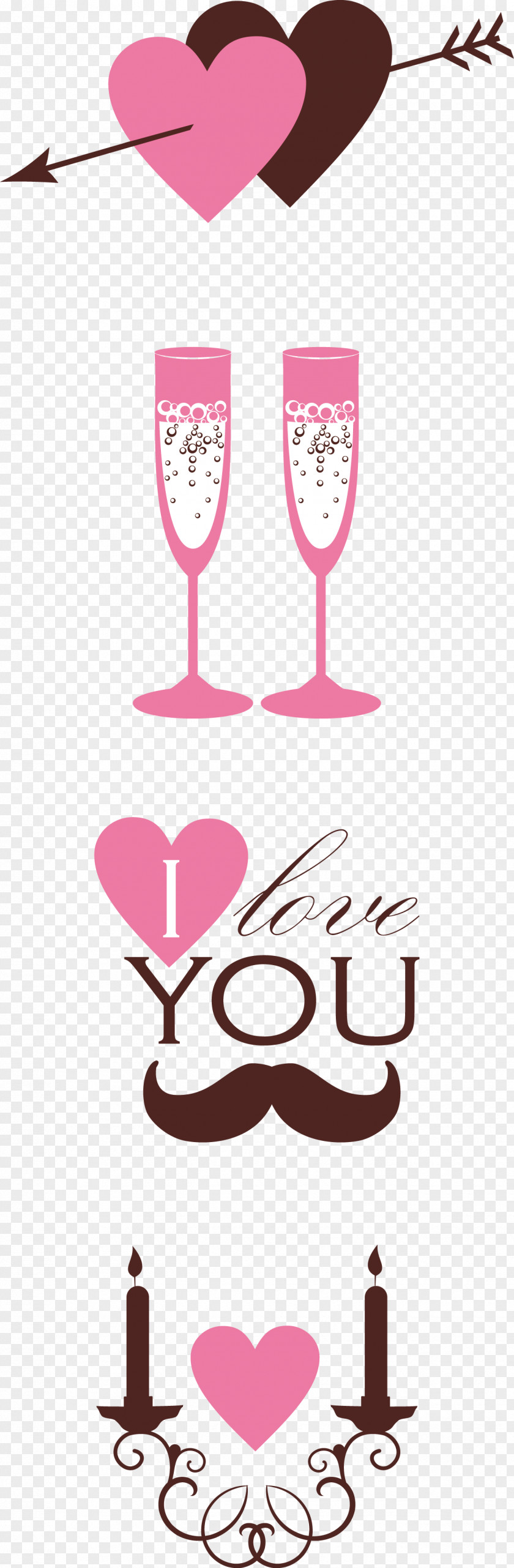 Hand-painted Glass Candle Of Love Wedding Invitation Clip Art PNG