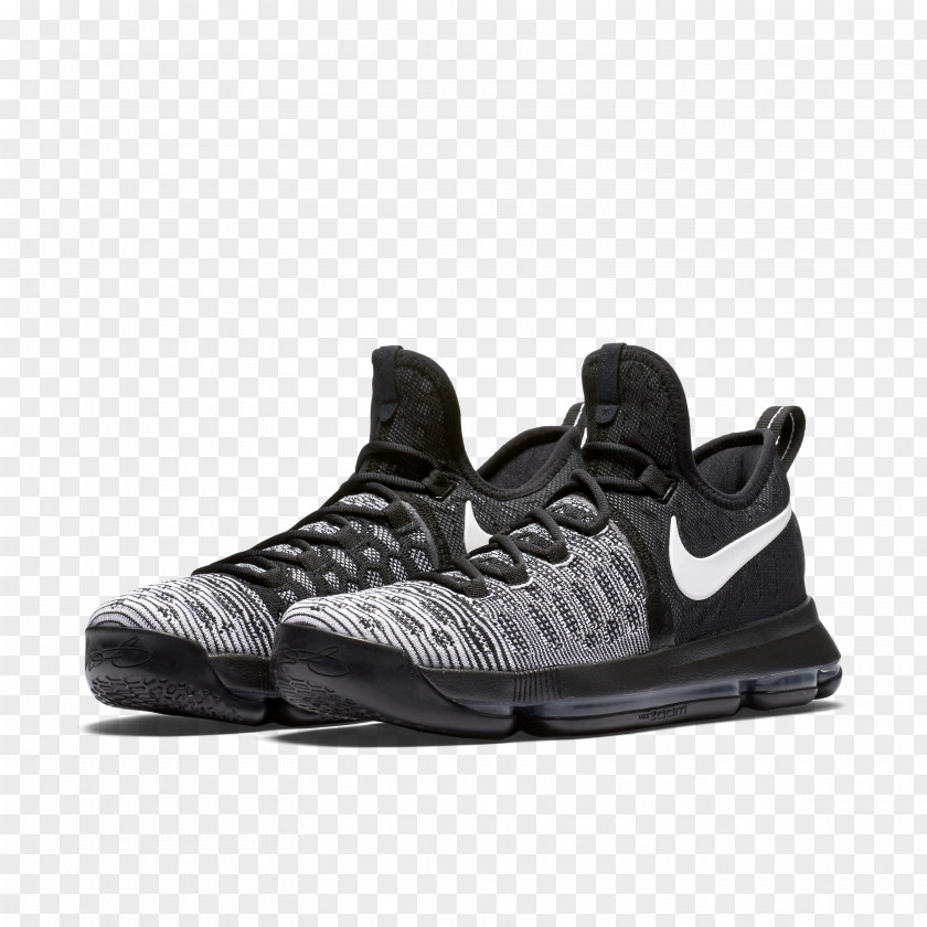 Nike Zoom KD Line 9 Black White Sports Shoes PNG