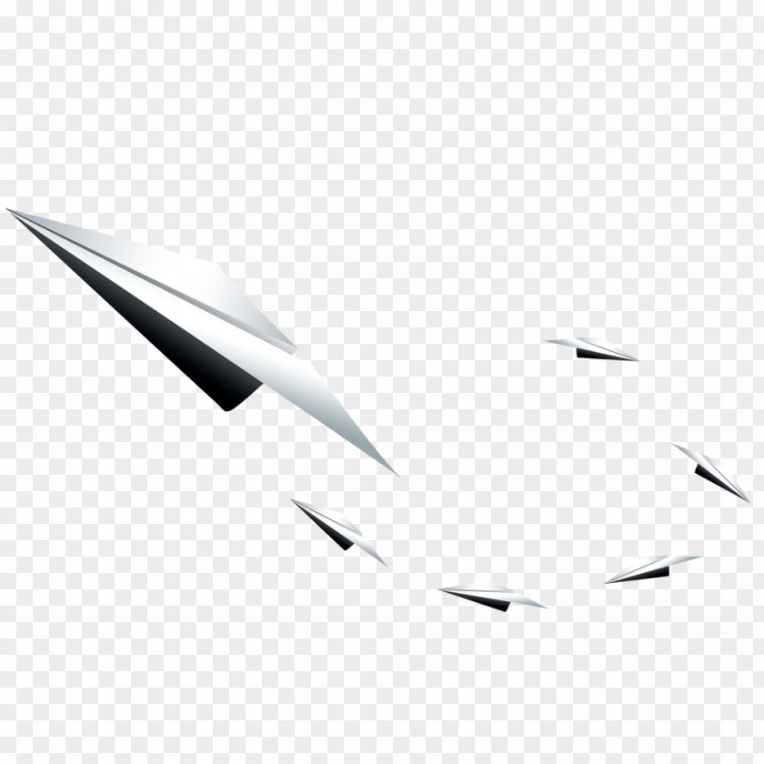 Paper Airplane Fly Line Black And White Angle Point PNG