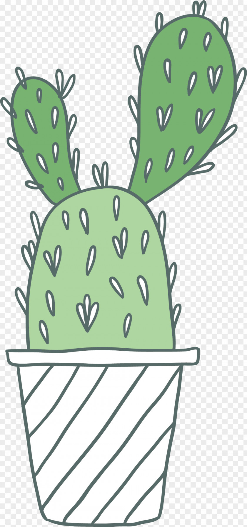 Vector Hand-painted Green Cactus Cactaceae Clip Art PNG