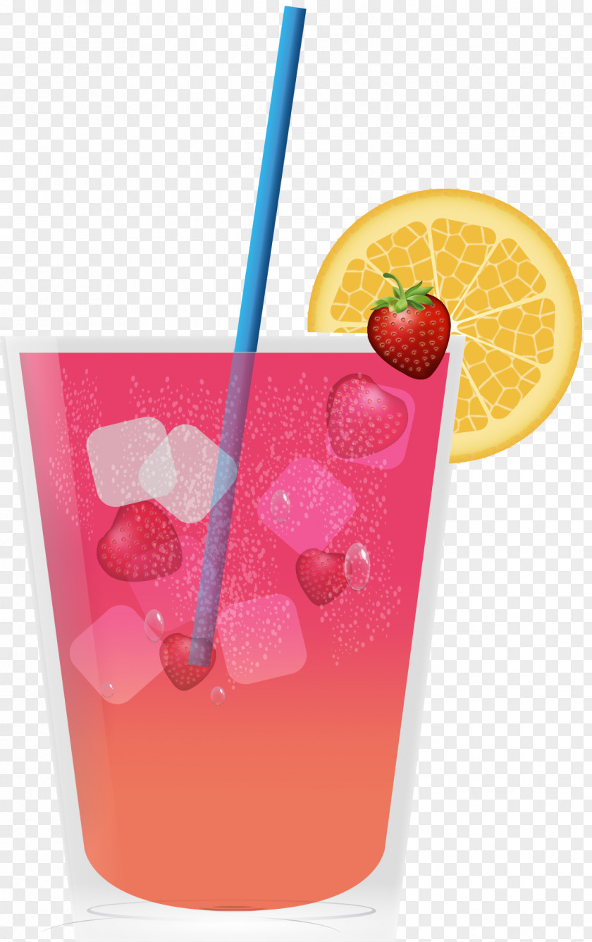 Vector Hand Painted Strawberry Juice Smoothie PNG