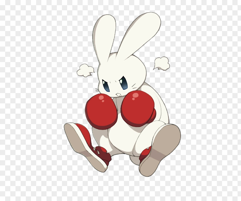 Cartoon Bunny Hand Painted Rabbit Boxing Angry Dramatical Murder Easter Clip Art PNG