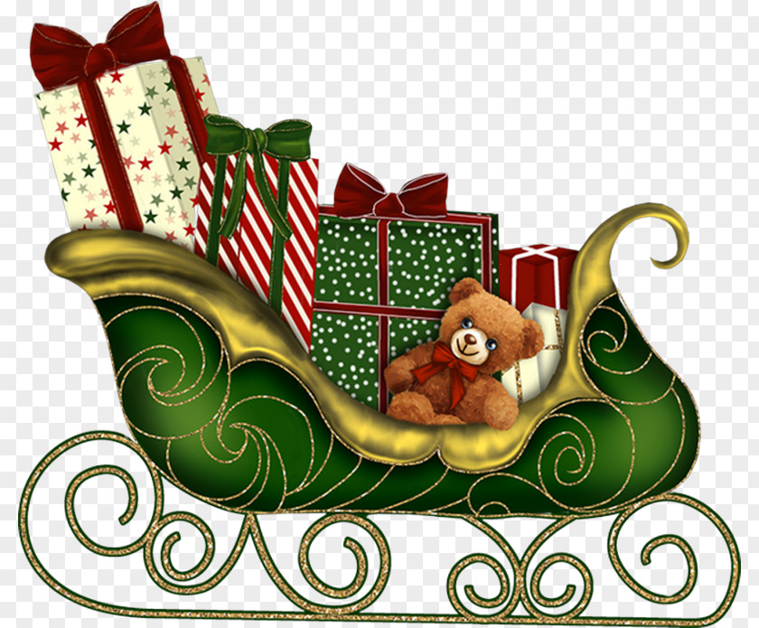 Santa Sleigh Claus Christmas Card Sled Clip Art PNG