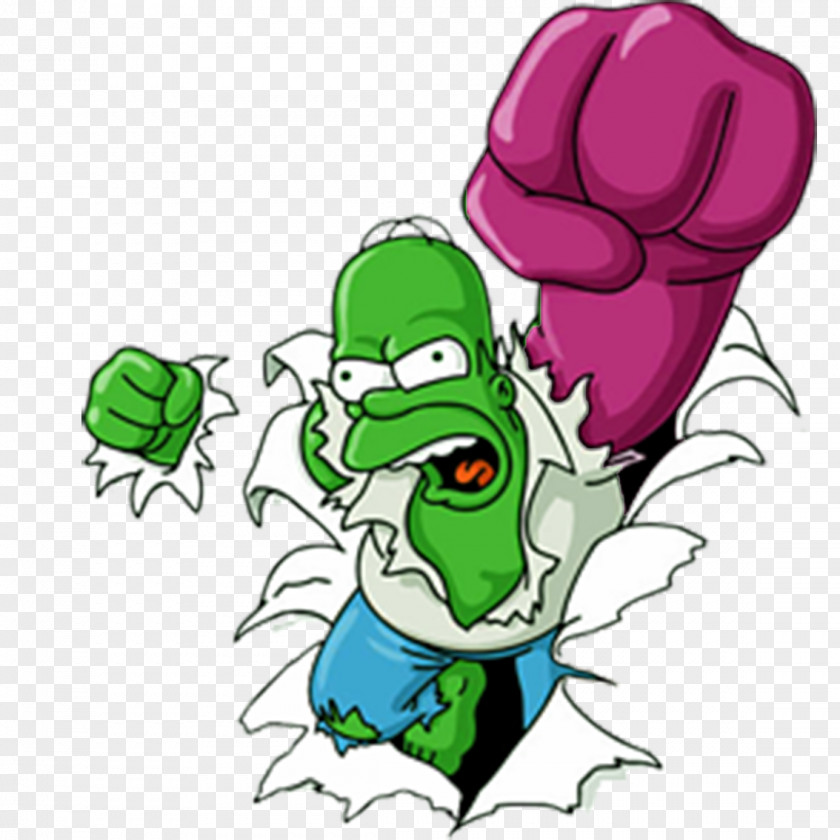 Cartoon Hulk Homer Simpson Bart Icon PNG