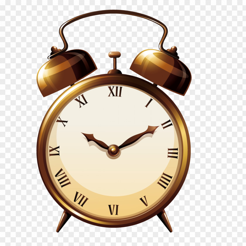 Vector Copper Alarm Clock Drawing Royalty-free Illustration PNG