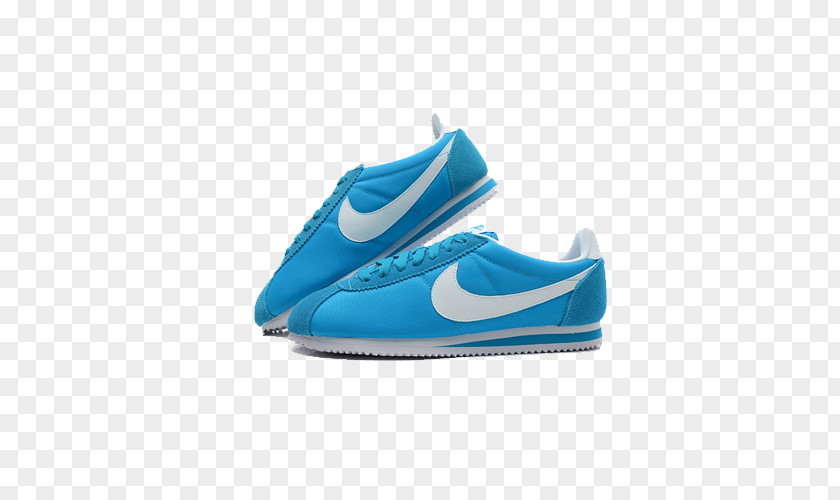Blue Nike Sneakers Couple Cortez Moscow Shoe PNG