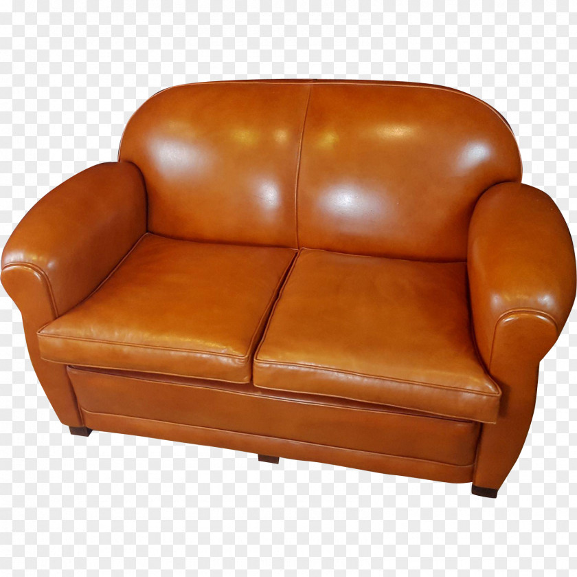 Modern Furniture Club Chair Loveseat Caramel Color PNG
