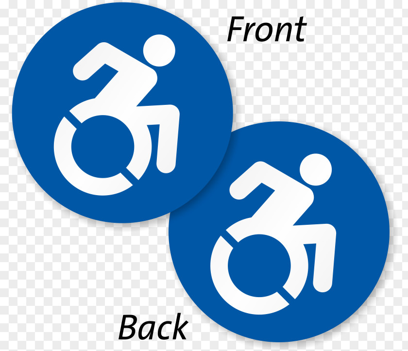 Printable Handicap Sign Door Hanger Sticker Decal PNG