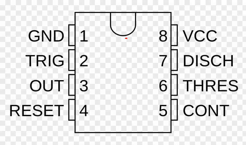 555 Timer IC Integrated Circuits & Chips Electronic Circuit Pinout Diagram PNG